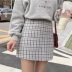 2018 mới mùa thu và mùa đông phụ nữ Hàn Quốc phiên bản của len lỏng cao eo kẻ sọc váy Một từ váy váy váy sinh viên chân váy voan dài Váy