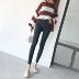 Mùa thu nữ phiên bản Hàn Quốc của quần skinny jeans thun đơn giản, quần lọt khe, quần dài, quần lửng quần bò nữ Quần jean