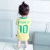 Cô gái ngắn tay váy mùa hè phong cách mới bé gái váy 2 trẻ em 2018 World Cup T-Shirt 1-3 tuổi 4 Váy