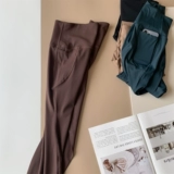 Кофейная одежда для йоги, леггинсы, комбинезон для спортзала, эластичные штаны, в обтяжку