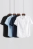 Nhật bản đơn giản giản dị vuông cổ áo linen ngắn tay áo sơ mi nam phần mỏng cotton thoáng khí và linen áo Slim màu rắn nửa tay áo Áo