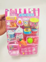 Thỏ màu hồng Nhà Mini Đồ Chơi Mô Phỏng Tủ Lạnh Giỏ Mua Hàng Tiền Mặt Đăng Ký Bánh Rán Kẹo Cửa Hàng Máy Capsule đồ chơi trẻ em thông minh