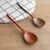 Nhật Bản dài tay cầm thìa gỗ hộ gia đình bộ đồ ăn dài muỗng gỗ thìa gạo Sáng tạo đầu tròn thìa thìa gỗ - Đồ ăn tối đĩa sứ trắng Đồ ăn tối