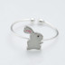 925 sterling silver ring thỏ củ cải dễ thương vòng bạn gái đơn giản xu hướng vài món quà Nhẫn