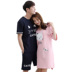 Mùa hè vài bộ đồ ngủ 100% cotton Hàn Quốc ngắn tay nightdress nam giới và phụ nữ mùa hè phần mỏng cotton loose home quần áo đồ bộ cho người 60 tuổi Cặp đôi