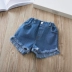 2019 phiên bản Hàn Quốc mới của quần short nữ mùa hè trong quần jeans tua rua trẻ em nóng bỏng 4156 - Quần jean