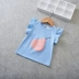 Phiên bản Hàn Quốc của bé gái hoạt hình lê tay áo thun mùa hè top áo thun tay ngắn mùa hè 2018 mới 3038