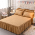 Hàn Quốc bông dày rắn một mảnh giường xù váy bedspread Simmons trải giường trượt 1.5m1.8 m - Váy Petti drap giường có viền Váy Petti