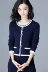 Áo len dệt kim dài tay màu tương phản của Lala 2017 mùa thu mới của phụ nữ - Vòng cổ áo len