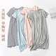 Mùa hè bông phương thức vành đai ngực pad nightdress đồ ngủ ngắn tay áo miễn phí áo ngực mỏng phần lỏng kích thước lớn nhà váy nữ Đêm đầm