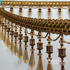 Кружевная кайма 欧式窗帘配件辅料装饰水晶灯饰桌椅边穗吊坠水晶连环水滴珠子花边