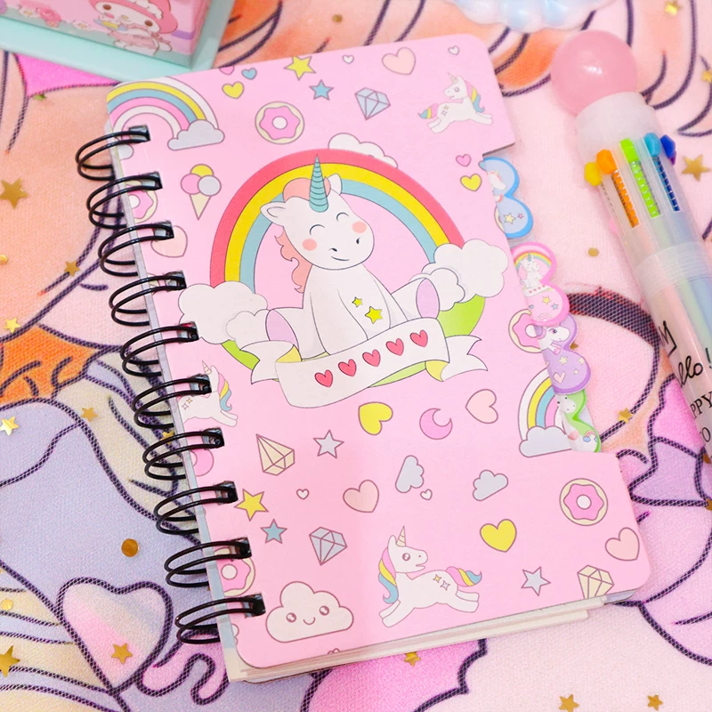 Cartoon stationery for students, laptop, notebook