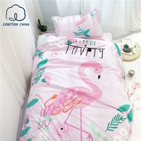 Phim hoạt hình thiếu nhi ba mảnh cotton quilt chăn học sinh ba mảnh cotton trẻ em bé trai bộ đồ giường 1,2 m 	bộ chăn ga cho bé	