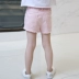 Cô gái ngắn tay phù hợp với mùa hè lỗ quần short denim hai mảnh 2018 trẻ em mới của quần áo trong quần áo trẻ em lớn