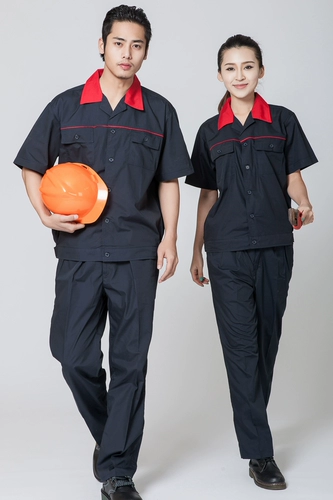 Лето короткоклассные рабочие сервисные услуги Установите мужские и женские фабрики униформы труда, повторно обработанные автобусорующимися наполовину рабочей вышивкой персонажей 231 модели модели
