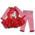 Khiếm khuyết 80-100 mùa thu cô gái phù hợp với mùa xuân và mùa thu thời trang tây Giáng sinh ngày trẻ em ăn mặc hai mảnh