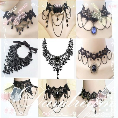 taobao agent Japanese Korean version of the original gothic Gothic Templeta European and American court lace wild neck chain jewelry