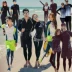 Bộ đồ lặn Hàn Quốc nữ chia áo tắm bốn dây khóa kéo dài tay quần chống nắng sứa XL đồ bơi