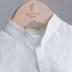 Trẻ em ngắn tay áo sơ mi bé trai đứng cổ áo mùa hè Hàn Quốc hợp thời trang mỏng trắng bé bông nửa tay áo sơ mi - Áo sơ mi Áo sơ mi
