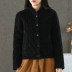 Quần áo poc 2018 thu đông 2018 áo khoác nhung mới bằng vải cotton nữ dài tay văn học đơn giản - Bông Bông