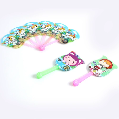 Детский мультяшный пластиковый портативный переносной складной маленький круглый веер