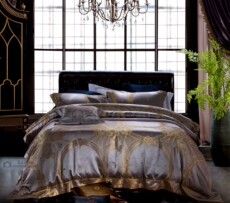 Пододеяльник 私人定制高端床上用品 定做重磅色织真丝被套床单枕套别墅四件套