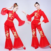 2018 mới trung niên và trang phục khiêu vũ fan già Yangko quần áo eo trống vuông nhảy bộ quốc phục phụ nữ - Khiêu vũ / Thể dục nhịp điệu / Thể dục dụng cụ