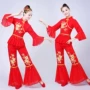 2018 mới trung niên và trang phục khiêu vũ fan già Yangko quần áo eo trống vuông nhảy bộ quốc phục phụ nữ - Khiêu vũ / Thể dục nhịp điệu / Thể dục dụng cụ giày múa nam