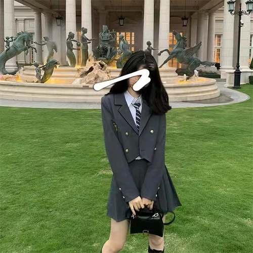 Студенческая юбка в складку, весенний комплект, японский костюм, 2023 года, по фигуре, 3 предмета