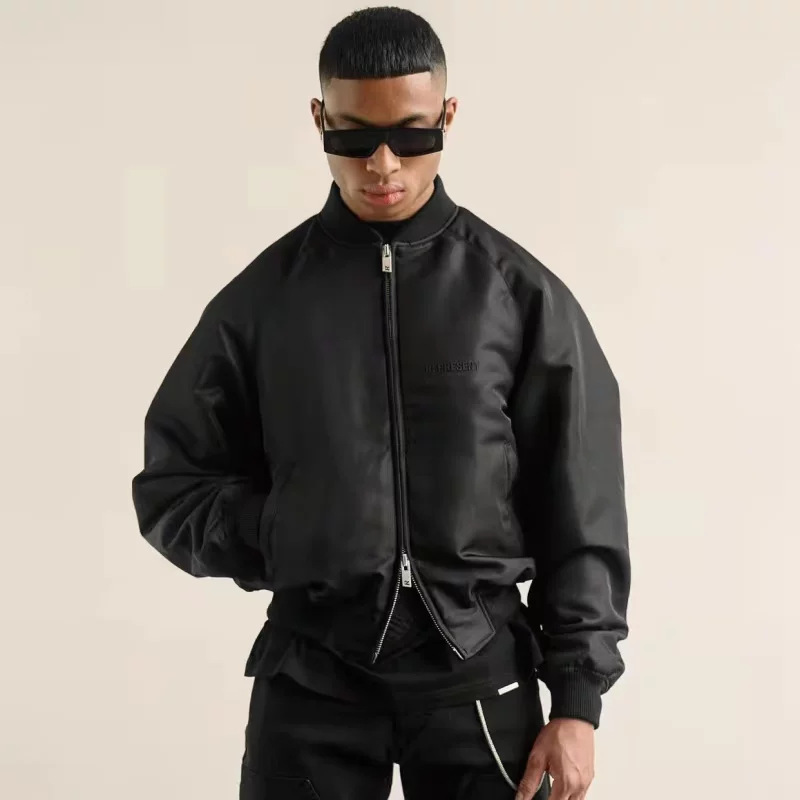 Trend retro baseball uniform with a round collar for leisure, jacket