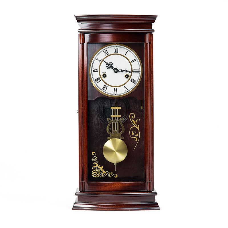 純銅ムーブメント機械式卓上時計リビングルーム無垢材中国置時計巻き時計仕掛け機械式壁時計スタンドと吊り下げ兼用
