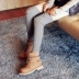 Phiên bản Hàn Quốc của vớ dài vớ nữ vớ len sock boot overocks mùa thu và mùa đông dày xà cạp ấm xà cạp trên tất vớ đầu gối - Vớ mắt cá chân