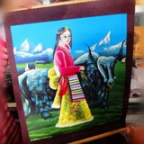 Тибетская чистая рука -рисование тибетской овчины живопись