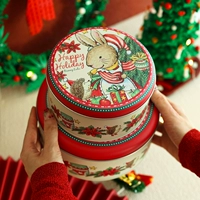 Рождественская круглая жестяная коробка, кролик, компактная подарочная коробка, подарок на день рождения