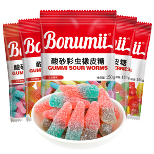 宝奴咪橡皮糖4袋装酸砂彩虫可乐软糖QQ糖李佳琦推荐抖音同款150g