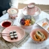 Manly tinh tế Nhật Bản-phong cách Nhật Bản dễ thương bộ đồ ăn gốm cherry bát nhà ăn bát người lớn cá tính Hàn Quốc bát nhỏ dĩa nhựa Đồ ăn tối