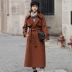 Áo khoác len trong mẫu dài mùa thu đông 2017 Người phụ nữ Hàn Quốc mới hai mặt áo len cashmere áo khoác nữ thủy triều - Trung bình và dài Coat Trung bình và dài Coat