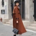 Áo khoác len trong mẫu dài mùa thu đông 2017 Người phụ nữ Hàn Quốc mới hai mặt áo len cashmere áo khoác nữ thủy triều - Trung bình và dài Coat Trung bình và dài Coat
