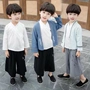 361 hot sale là thương hiệu xuân hè thu đông bé trai và bé gái Hanfu cải tiến bộ đồ vest retro phù hợp với quần áo trẻ em gió Trung Quốc - Khác body suit cho bé