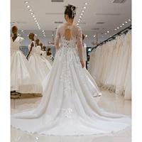SL9169 factory price illusion bodice lace wedding dresses fo