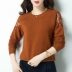 Áo len nữ mùa xuân mới 2019 - Vòng cổ áo len áo len nữ form rộng Vòng cổ áo len