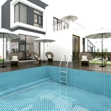 Карточная игра, бассейн, керамическая зеленая мозаика, популярно в интернете