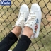 Công ty hợp tác Kbed x rif Paper hợp tác thêu giày ren nữ cắt thấp giản dị - Plimsolls giầy thể thao nữ màu trắng Plimsolls