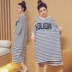 Mùa hè Hàn Quốc phiên bản của ngắn tay nightdress nữ dễ thương đoạn dài phim hoạt hình lỏng đồ ngủ nữ sinh viên mùa hè thường nhà dịch vụ Đêm đầm