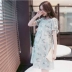 Hàn quốc phiên bản của nightdress ăn sinh viên tươi mùa hè cotton mùa hè ngắn tay áo lỏng phụ nữ mang thai cho con bú nữ đồ ngủ có thể được đeo