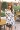 2018 mùa thu mới Hàn Quốc in ấn tie xếp li váy dài lá sen tay áo V-Cổ đi lại hoa màu jumpsuit váy váy xoắn bụng