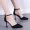 2019 phiên bản tiếng Hàn mới của Baotou khóa sandal nữ mùa xuân với giày cao gót màu đen gợi cảm
