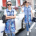 Mùa xuân và mùa hè phiên bản Hàn Quốc cộng với phân bón XL 200 pounds chất béo mm dài đoạn sequin denim vest vest vest vest nữ quần áo nữ Áo vest