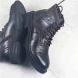 Martens, мягкие ретро кожаные короткие сапоги на платформе, ботинки, высота каблука 5см, воловья кожа