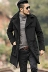 Đặc biệt cung cấp mùa đông màu đen thời trang nam len len len coat coat furry nam dài coat F2150 áo da nam cao cấp Áo len